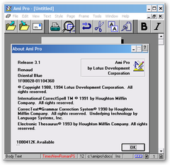 Amipro 3.1 on my computer