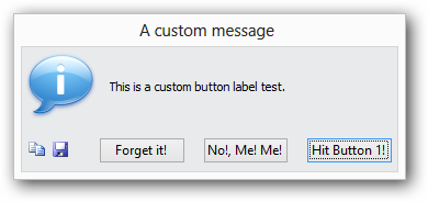 Screenshot of dialog box with custom button labels